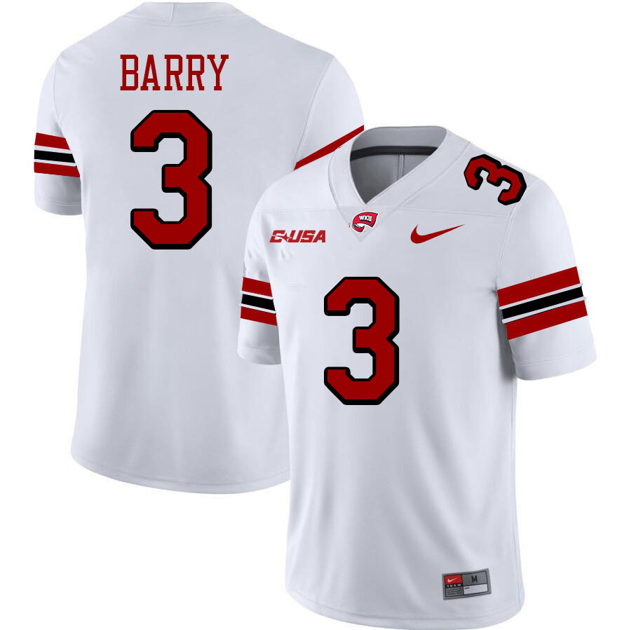 Moussa Barry WKU Jersey, Western Kentucky Hilltoppers #3 Moussa Barry Jersey Youth-White